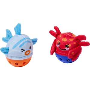 Frisco Coastal Critters Jingle Ball Cat Toy with Silvervine & Catnip, 2 count