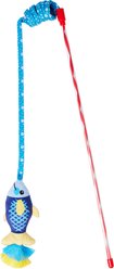 Frisco Coastal Fish Springy Teaser Wand Cat Toy with Silvervine & Catnip