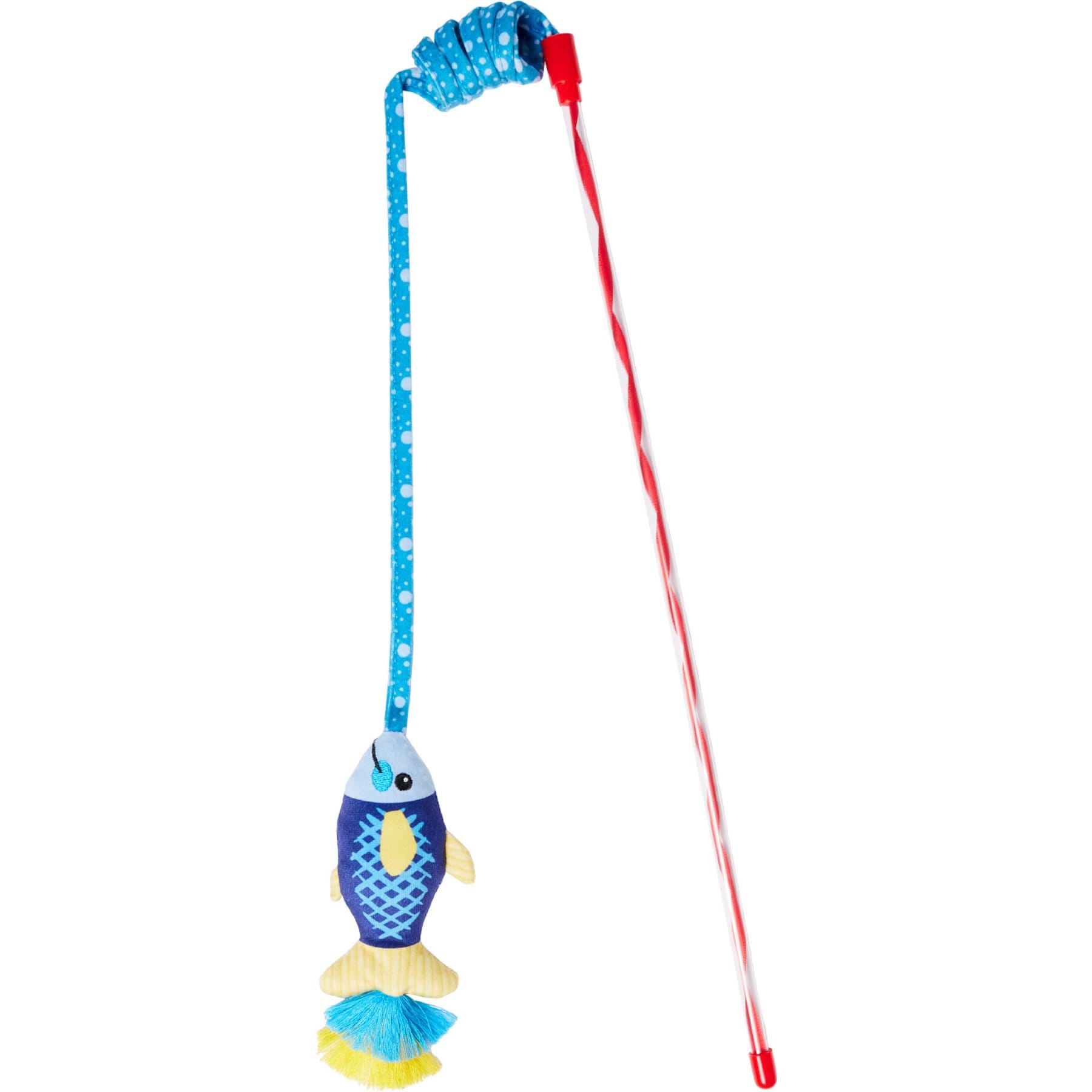 Frisco Coastal Fish Springy Teaser Wand Cat Toy with Silvervine & Catnip
