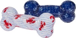 Frisco Coastal TPR Bone Squeaky Dog Toy, Medium/Large, 2 count