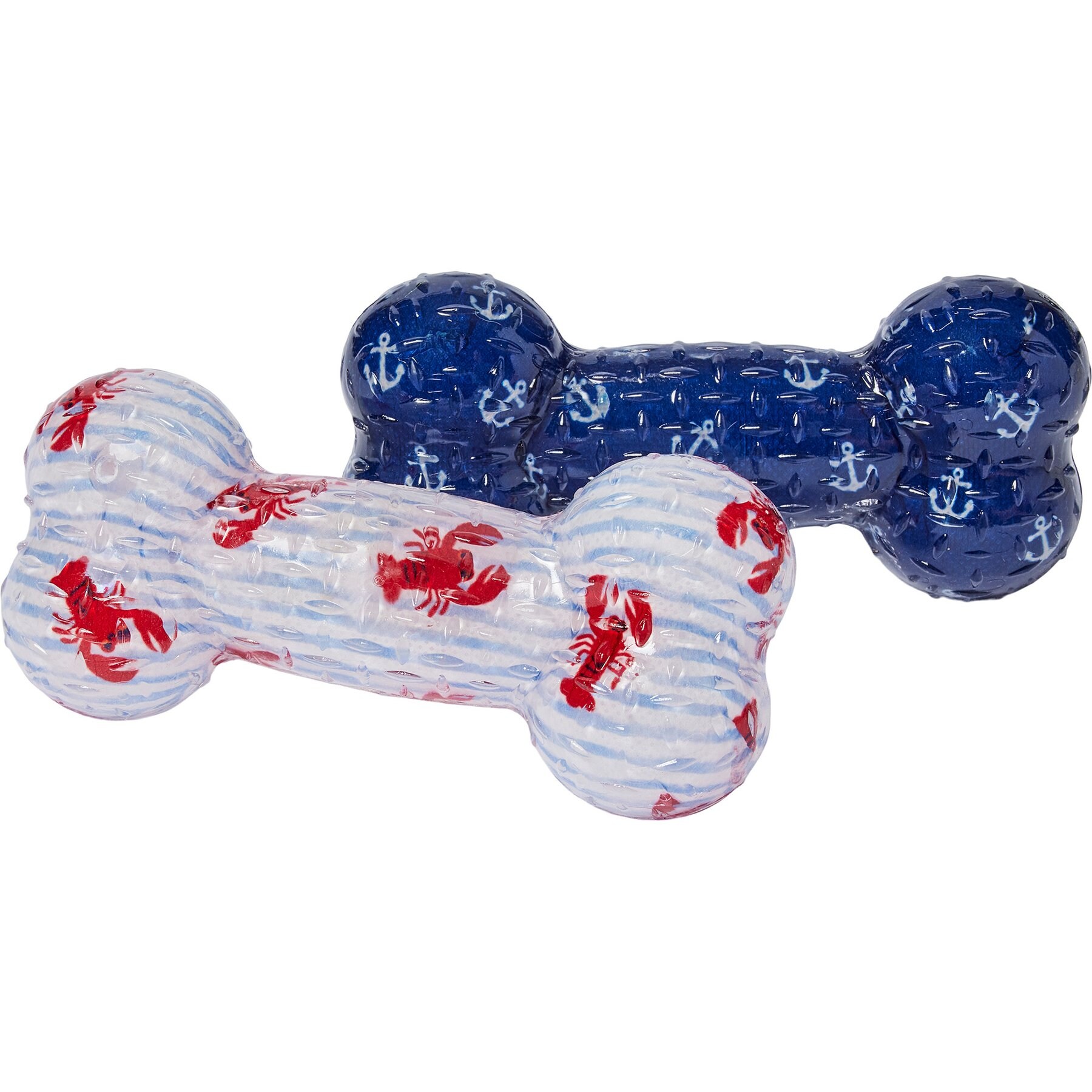 Frisco Coastal TPR Bone Squeaky Dog Toy, Medium/Large, 2 count