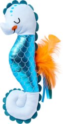 Frisco Coastal Seahorse Jumbo Plush Kicker Cat Toy with Silvervine & Catnip