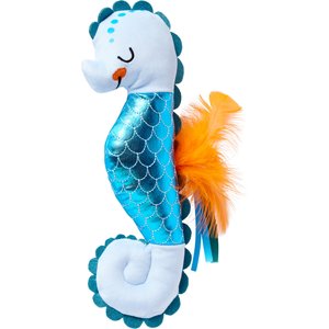 Frisco Coastal Seahorse Jumbo Plush Kicker Cat Toy with Silvervine & Catnip