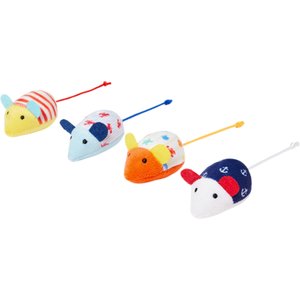 Frisco Coastal Plush Mice Cat Toy with Silvervine & Catnip, 4 count