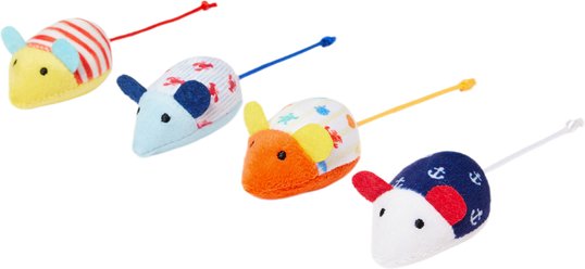 Frisco Coastal Plush Mice Cat Toy with Silvervine & Catnip, 4 count