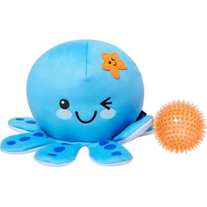 Frisco Coastal Octopus 2-in-1 Interactive Plush with TPR Ball Squeaky Dog Toy, Medium/Large