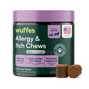 Wuffes Allergy & Itch Relief with Colostrum, Vitamin E & Omega-3 Pork Liver Flavored Soft Chew Supplement for Dogs, 60 count