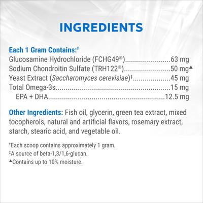 Show full view: Nutramax Cosequin Tidbits 4-in-1 Joint & Dental Health Immune Support Skin & Coat Health with Glucosamine, Chondroitin & Omega3s Supplement for Cats, 60-g slide 10 of 12