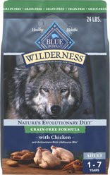 Blue Buffalo Wilderness Chicken Recipe Adult High-Protein Grain-Free Dry Dog Food, 24-lb bag