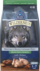 Blue Buffalo Wilderness Chicken Recipe Adult High-Protein Grain-Free Dry Dog Food, 4.5-lb bag
