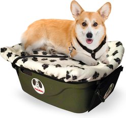 FidoRido Dog Booster Car Seat, White & Black, Small