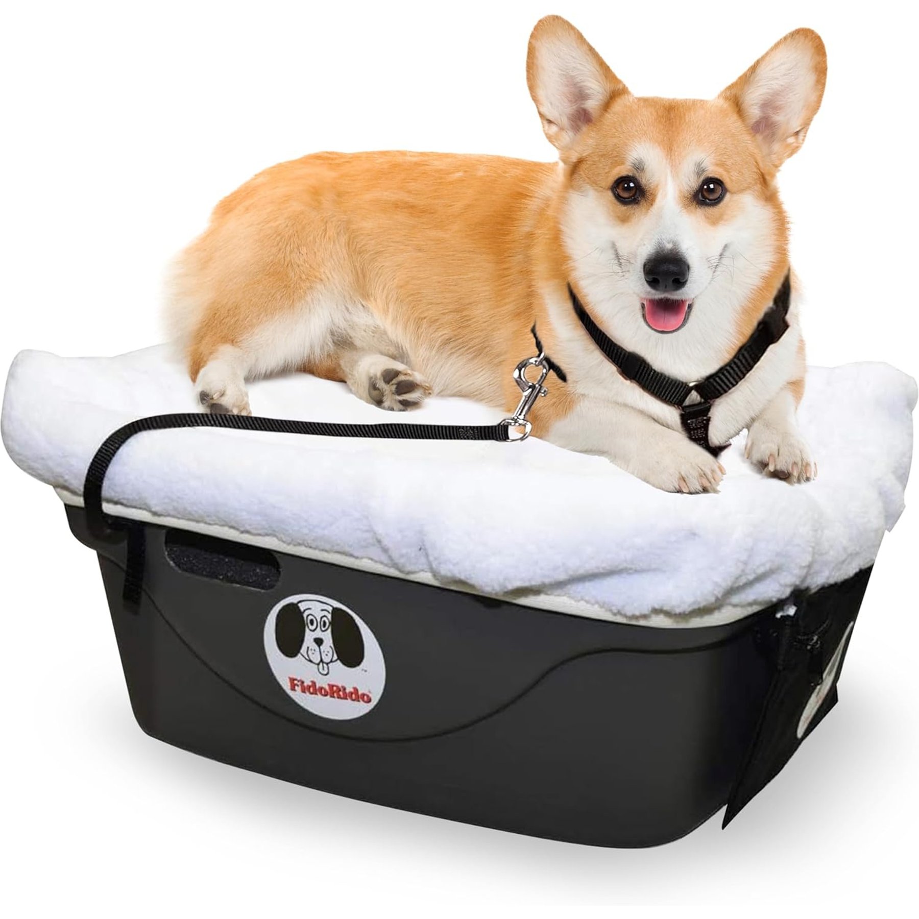 FidoRido Dog Booster Car Seat, White, Large