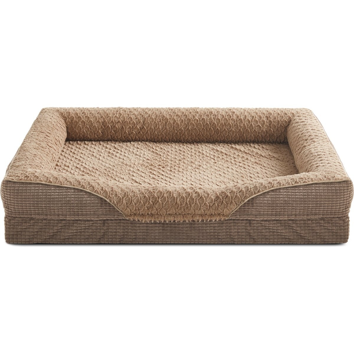 Invenho Orthopedic Washable Egg Crate Memory Foam Couch Dog Bed, Brown, X-Large