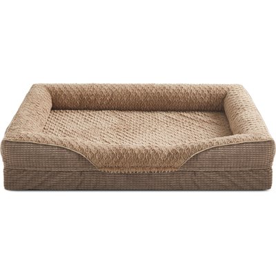 Invenho Invenho Orthopedic Washable Egg Crate Memory Foam Couch Dog Bed, Brown, X-Large