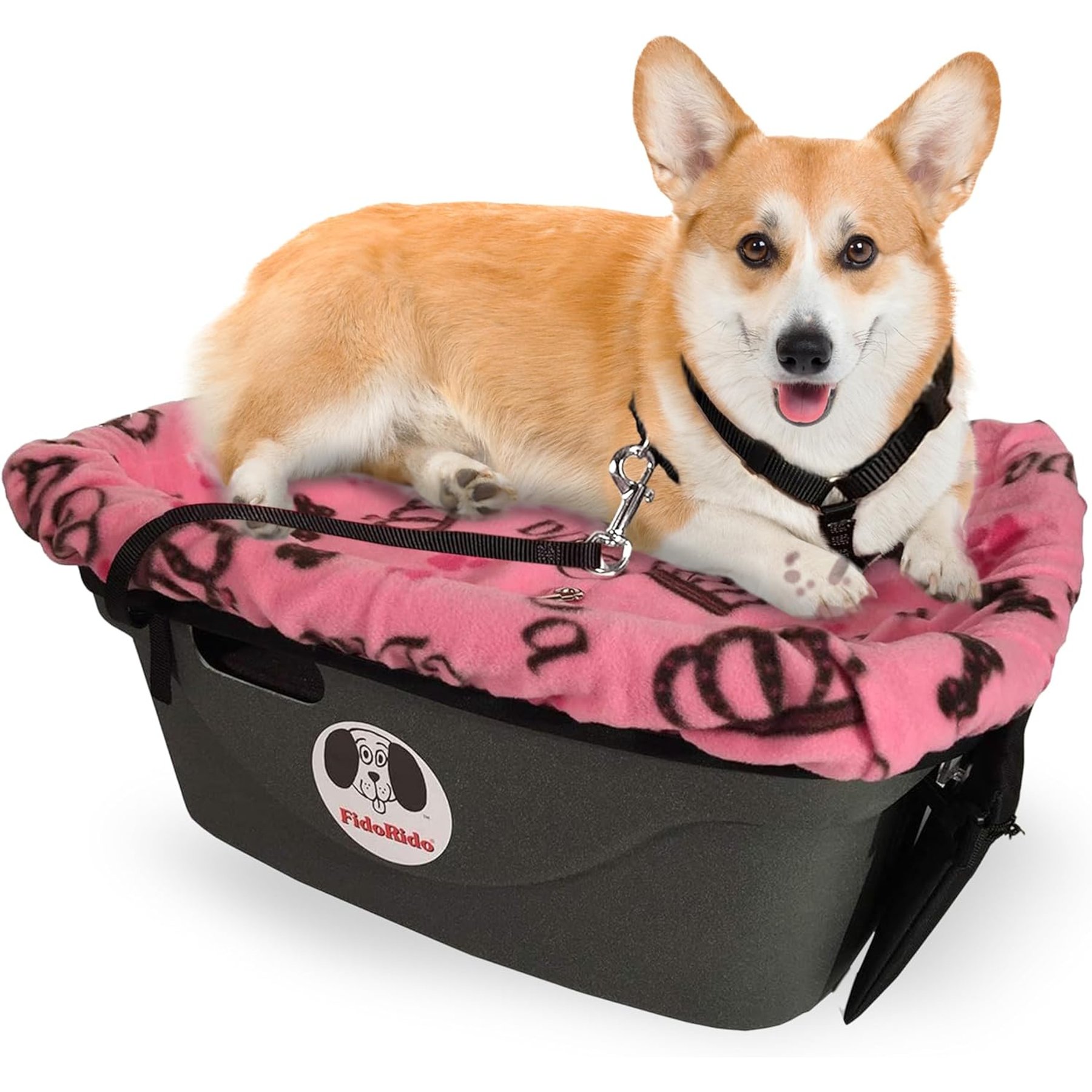 FidoRido Dog Booster Car Seat, Pink, Large