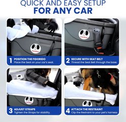 FidoRido Dog Booster Car Seat, White & Black, Small slide 2 of 8