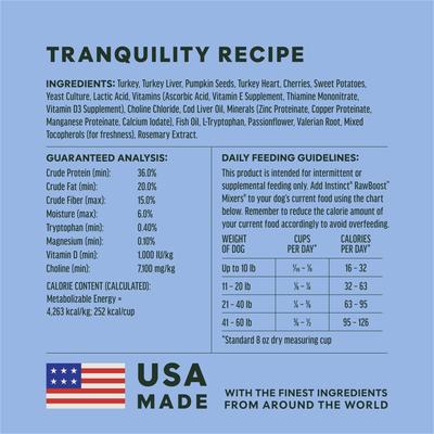 Show full view: Instinct RawBoost Mixers Tranquility Recipe Grain-Free Freeze-Dried Dog Food Topper, 5.5-oz bag slide 8 of 10
