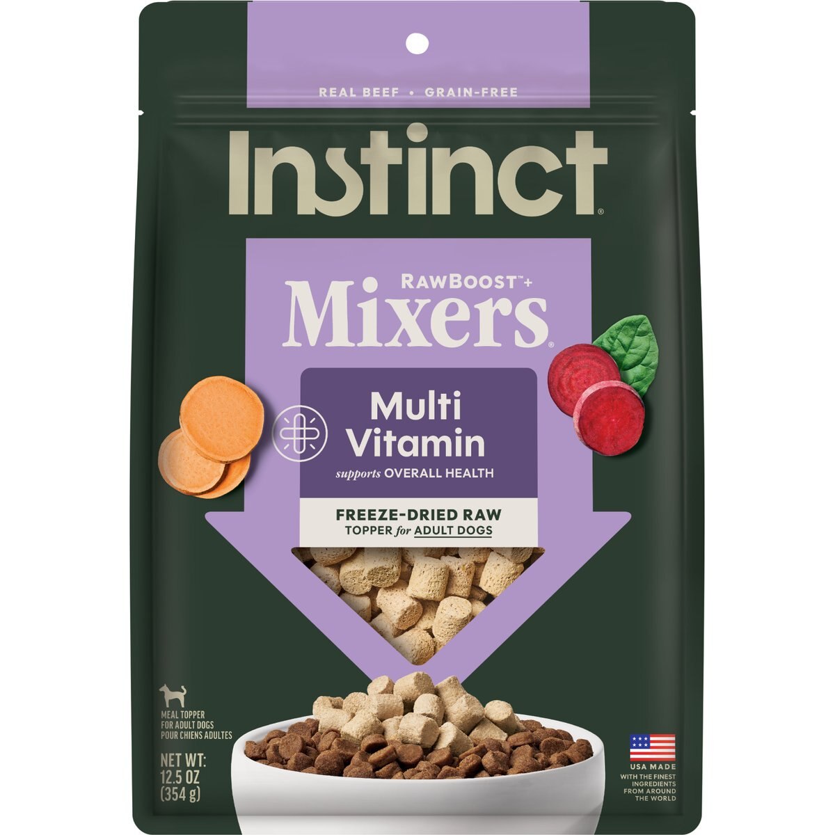 Instinct RawBoost Mixers Multivitamin Recipe Grain-Free Freeze-Dried Dog Food Topper, 12.5-oz bag