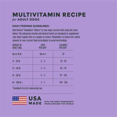 Show full view: Instinct RawBoost Mixers Multivitamin Recipe Grain-Free Freeze-Dried Dog Food Topper, 5.5-oz bag slide 10 of 11