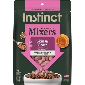 Instinct RawBoost Mixers Skin & Coat Health Recipe Grain-Free Freeze-Dried Dog Food Topper, 12.5-oz bag