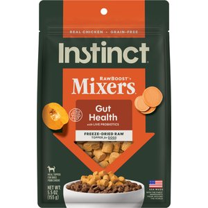 Instinct RawBoost Mixers Gut Health Recipe Grain-Free Freeze-Dried Dog Food Topper, 5.5-oz bag
