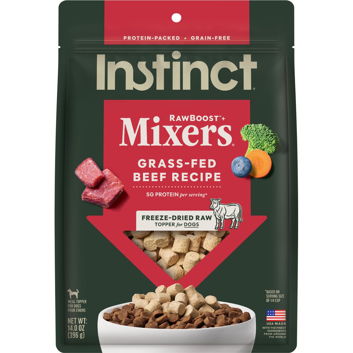 Nature's Variety Instinct Raw Boost Mixers Beef Dog Food Topper, 14-oz