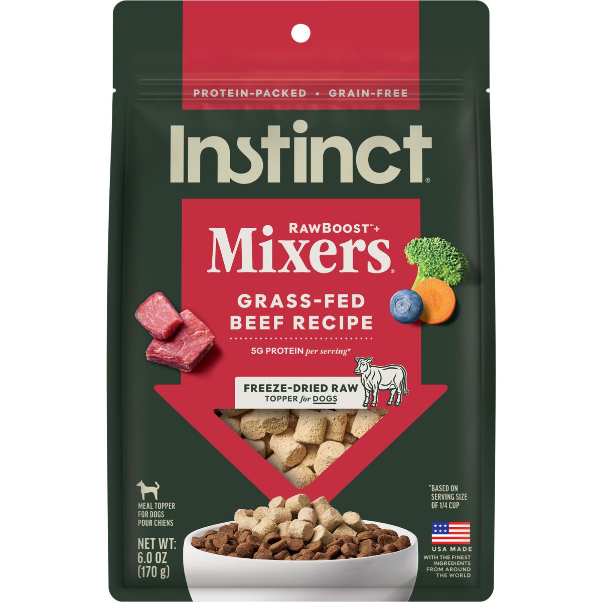 Nature's Variety Instinct Raw Boost Mixers Beef Dog Food Topper, 6-oz