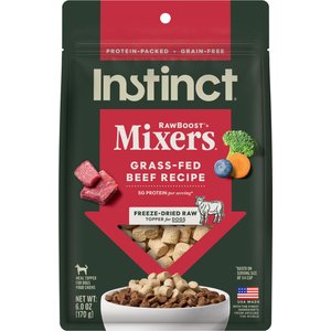 Instinct RawBoost Mixers Beef Recipe Grain-Free Freeze-Dried Dog Food Topper, 6-oz bag