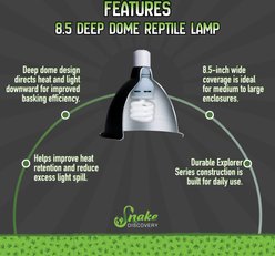 Snake Discovery Deep Dome Reptile Lamp, Black, 8.5-in slide 2 of 9