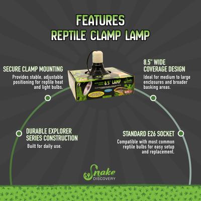 Show full view: Snake Discovery Reptile Clamp Lamp, Black, 8.5-in slide 6 of 9