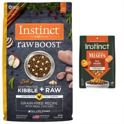 Instinct Raw Boost Recipe with Real Chicken & Freeze-Dried Raw Pieces Dry Food + Freeze-Dried Raw Boost Mixers Gut Health Recipe Dog Food Topper