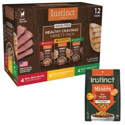 Instinct Freeze-Dried Raw Boost Mixers Gut Health Recipe + Healthy Cravings Cuts & Gravy Recipe Variety Pack Wet Dog Food Topper
