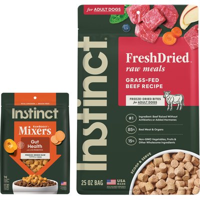 Instinct Instinct Freeze-Dried Raw Meals Real Beef Recipe Food + Freeze-Dried Raw Boost Mixers Gut Health Recipe Dog Food Topper