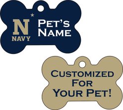 ShopInstaPets NCAA Personalized Dog Tag, Navy Midshipmen