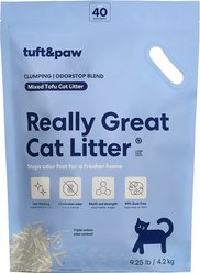 Tuft & Paw Really Great Cat Litter OdorStop Low-Tracking Mixed Tofu Cat Litter, 9.25-lb bag