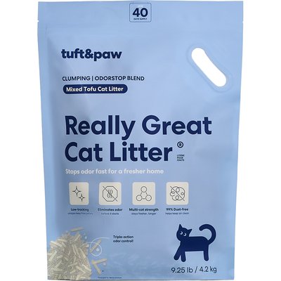 Tuft & Paw Tuft & Paw Really Great Cat Litter OdorStop Low-Tracking Mixed Tofu Cat Litter, 9.25-lb bag