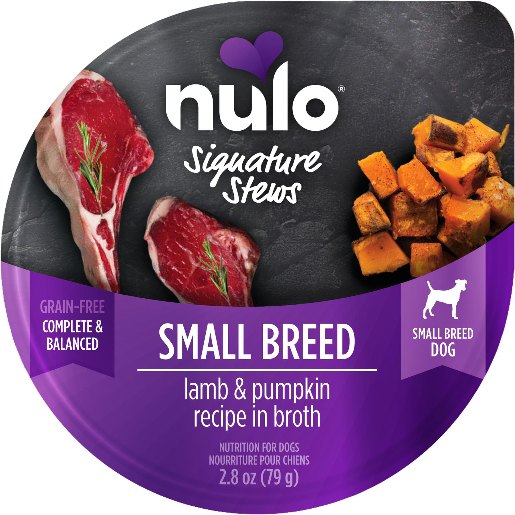 Nulo Signature Stews Grain-Free Lamb & Pumpkin in Broth Small Breed Wet Dog Food, 2.8-oz cup, case of 24