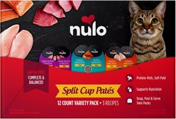 Nulo Split Cup Pates Variety Pack Grain-Free Wet Cat Food, 2.64-oz cup, case of 12