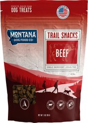 Montana Dog Food Co Grain-Free Beef Heart Freeze-Dried Dog Treats, 3-oz bag