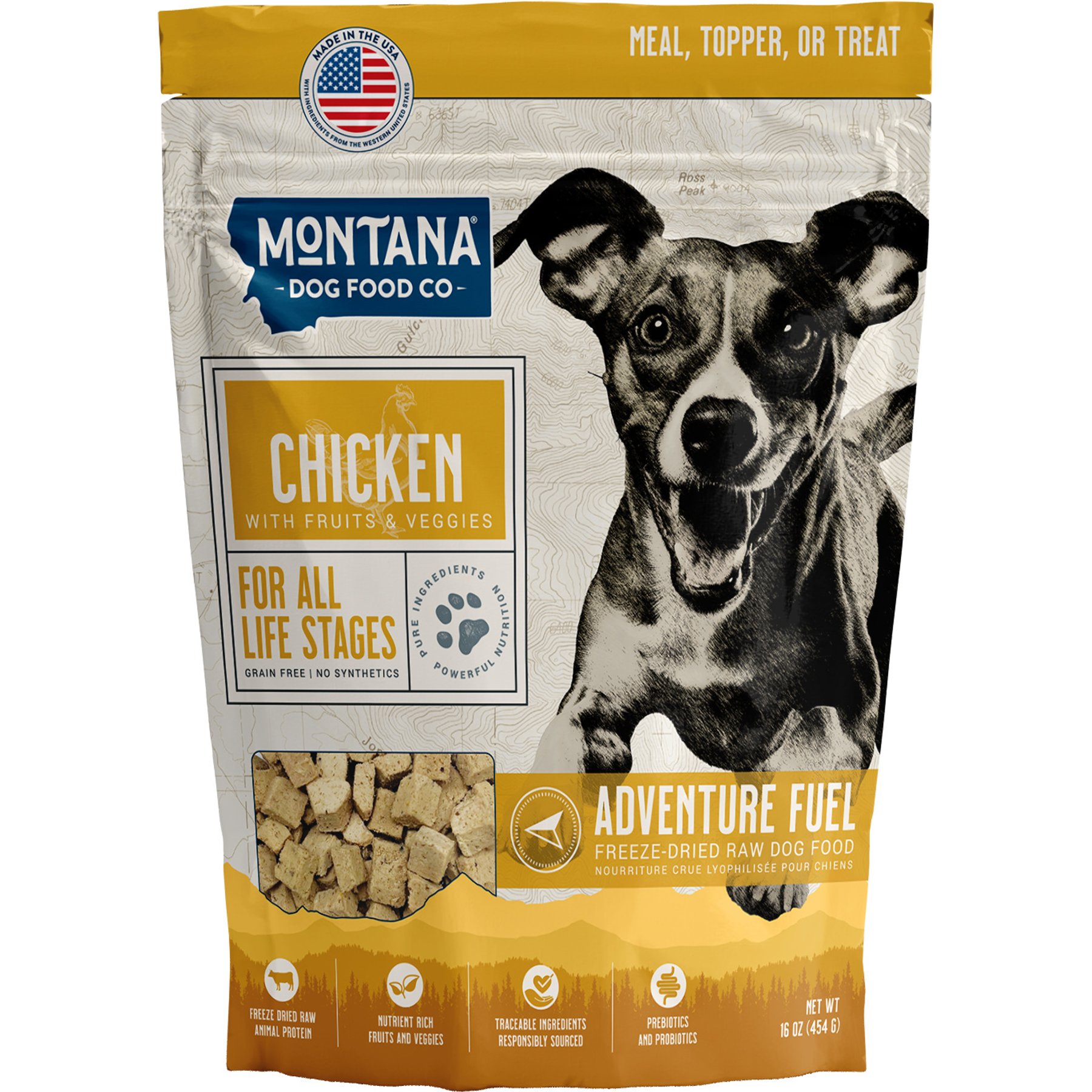 Montana Dog Food Co Chicken Recipe Grain-Free Freeze-Dried Dog Food, 16-oz bag