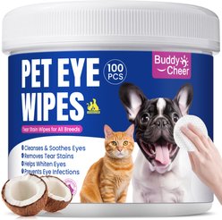 BuddyCheer Dog Eye Care Wipes, 100 count