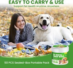 BuddyCheer Mint Flavor Dog Dental Care Wipes, 50 count slide 2 of 8