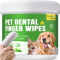 BuddyCheer Mint Flavor Dog Dental Care Wipes, 50 count