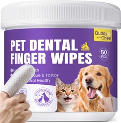 BuddyCheer Odorless Dog Dental Care Wipes, 50 count