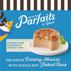 Merrick Purrfect Bistro Petite Parfaits Chicken & Tuna Mousse with Skipjack Tuna in Glaze Gravy Lickable Cat Treat, 1.05-oz cup, 6 count slide 2 of 7