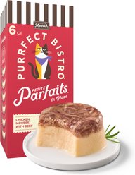 Merrick Purrfect Bistro Petite Parfaits Chicken Mousse with Beef in Glaze Gravy Lickable Cat Treat, 1.05-oz cup, 6 count