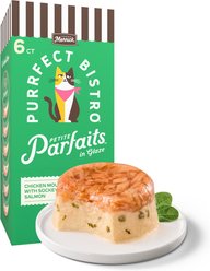 Merrick Purrfect Bistro Petite Parfaits Chicken Mousse with Sockeye Salmon in Glaze Gravy Lickable Cat Treat, 1.05-oz cup, 6 count