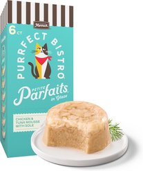 Merrick Purrfect Bistro Petite Parfaits Chicken & Tuna Mousse with Sole in Glaze Gravy Lickable Cat Treat, 1.05-oz cup, 6 count