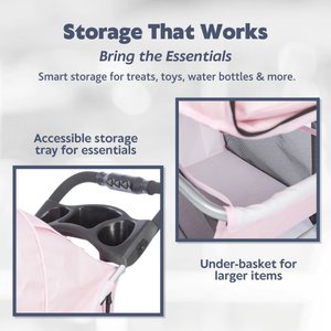 TRIXIE Foldable Cat & Dog Stroller, Pink