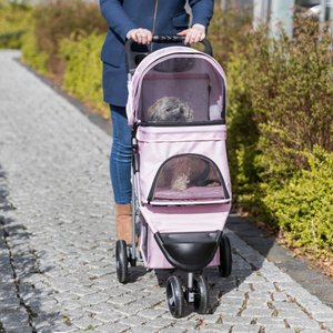 TRIXIE Foldable Cat & Dog Stroller, Pink